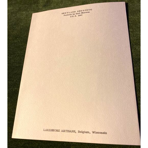 VTG Earl Sherwan Dog Note cards/envelope 10 PK 1967‎ Shetland Sheepdog NOS - Picture 5 of 6